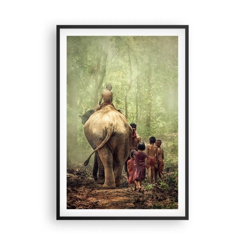 Affiche dans un cadre noir - Poster - Nouveau livre de la jungle - 61x91 cm