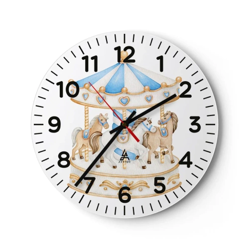 Horloge murale - Pendule murale - Douce enfance - 30x30 cm