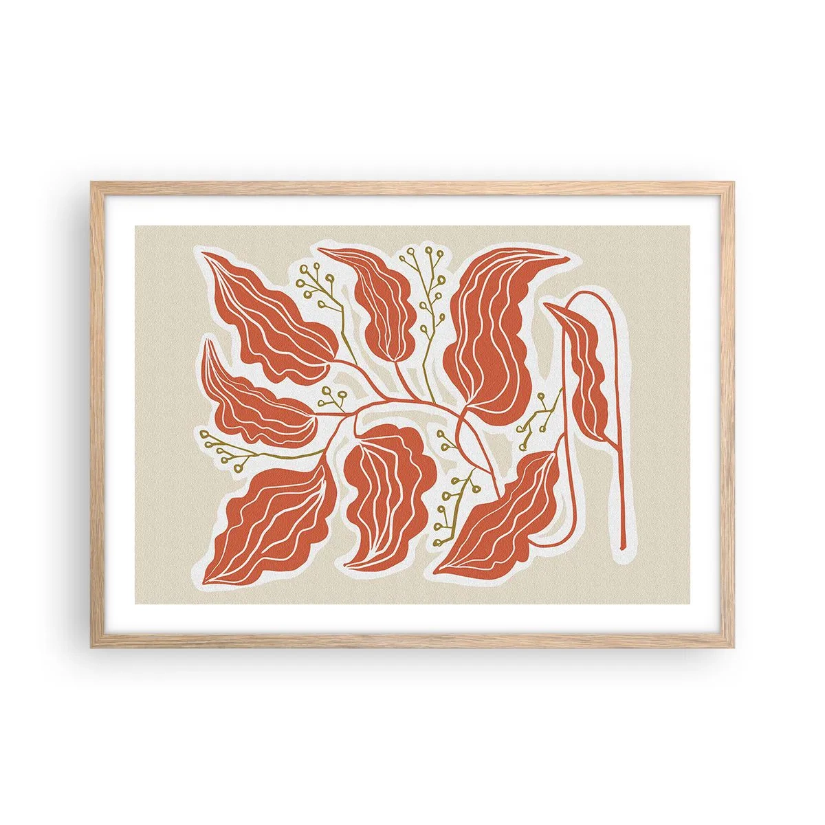 Affiche dans un chêne clair - Poster - Folk et coloré - 70x50 cm