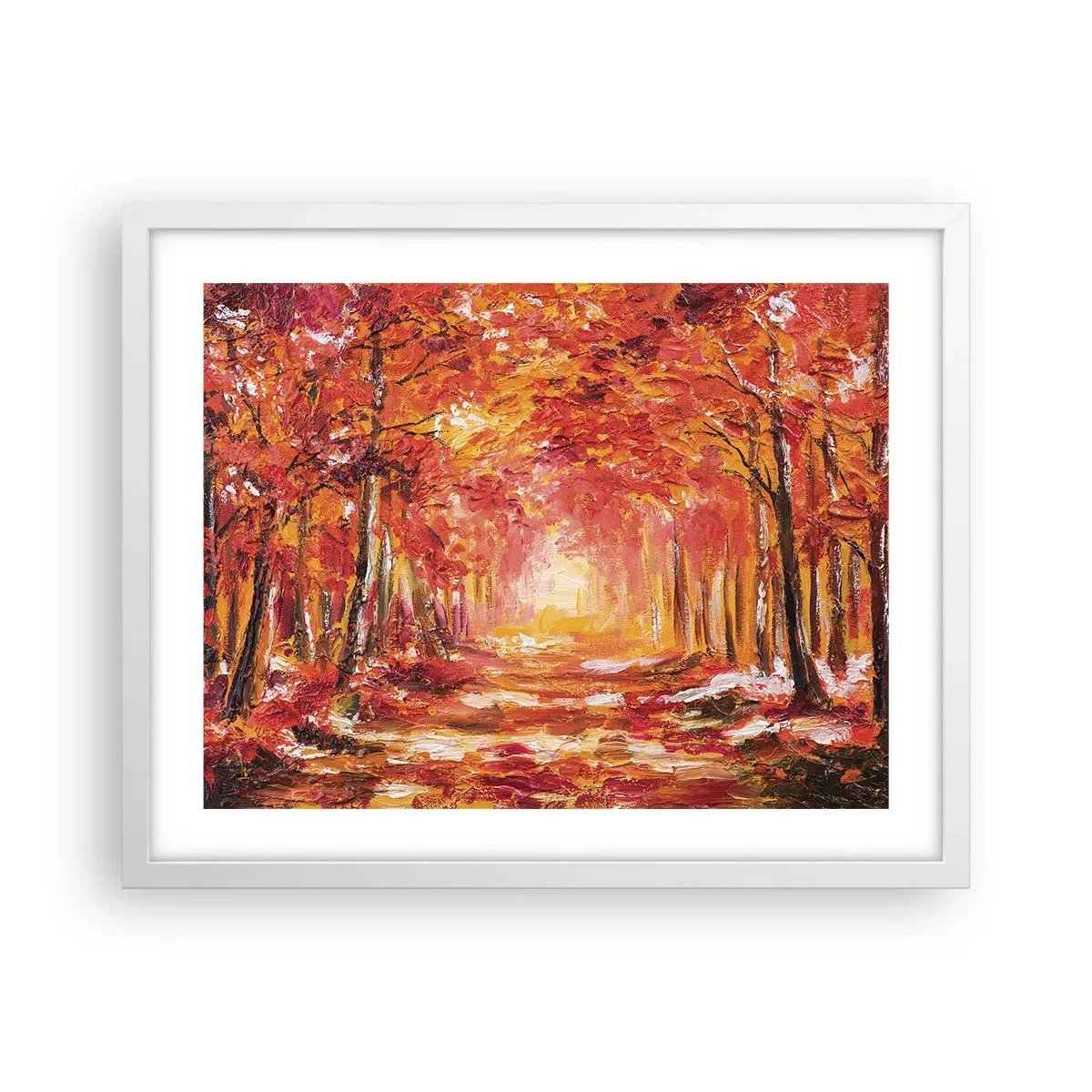 Affiche dans un cadre blanc - Poster - Forêt de cuivre - 50x40 cm