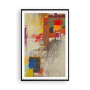 Affiche dans un cadre noir - Poster - Géométrie des couleurs - 61x91 cm