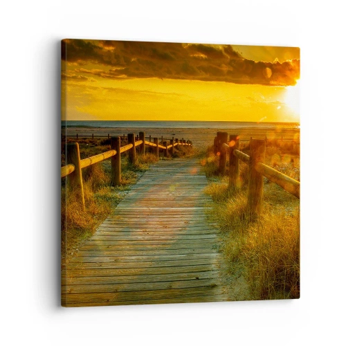 Impression sur toile - Image sur toile - Baigné dans le vieil or - 30x30 cm