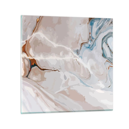 Impression sur verre - Image sur verre - Le bleu serpente sous le blanc - 30x30 cm