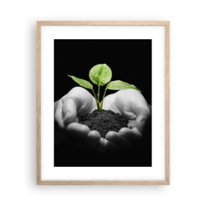 Affiche dans un chêne clair - Poster - J'aime la nature, je la protège - 40x50 cm