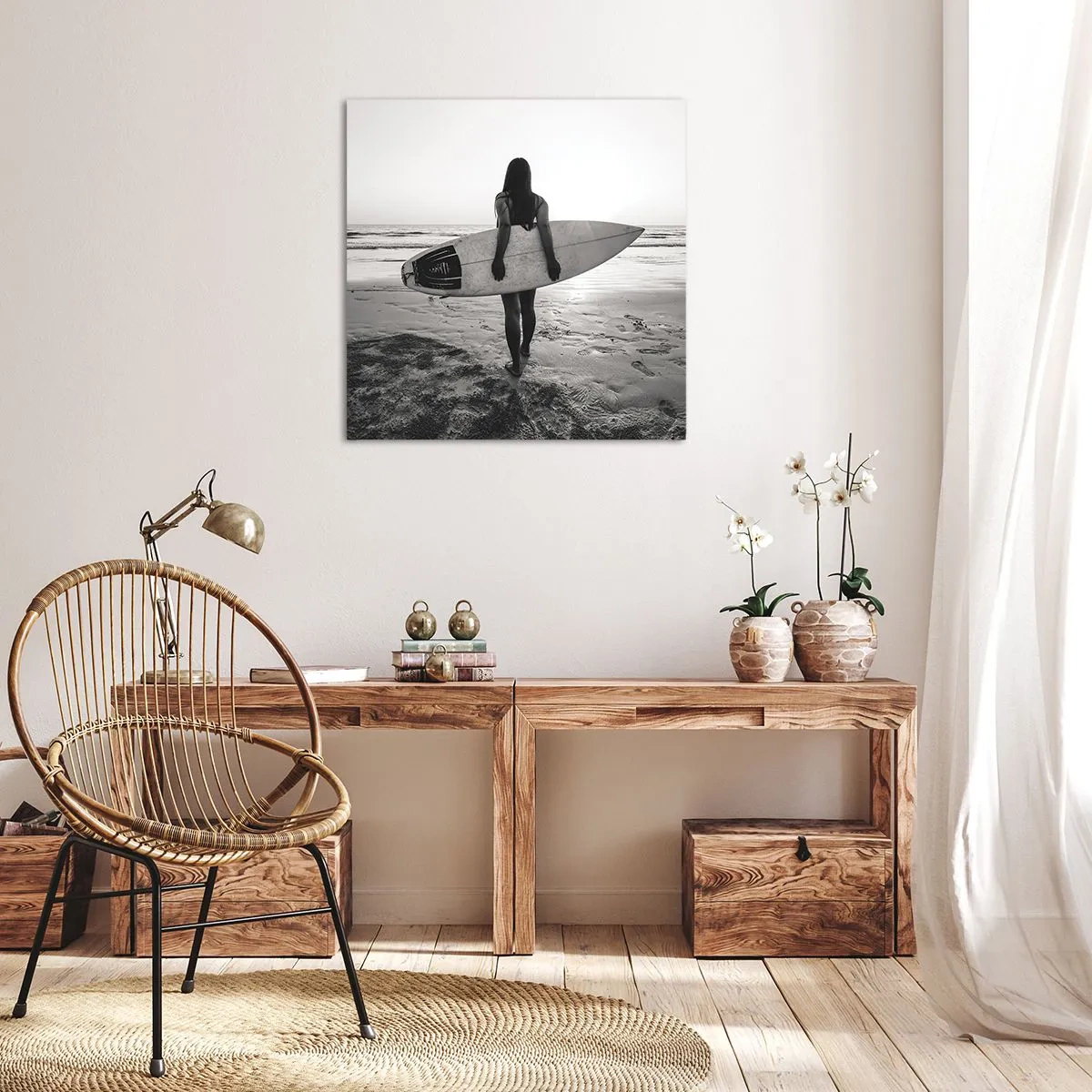 Impression sur toile - Image sur toile - Fille des vagues de la mer - 30x30 cm