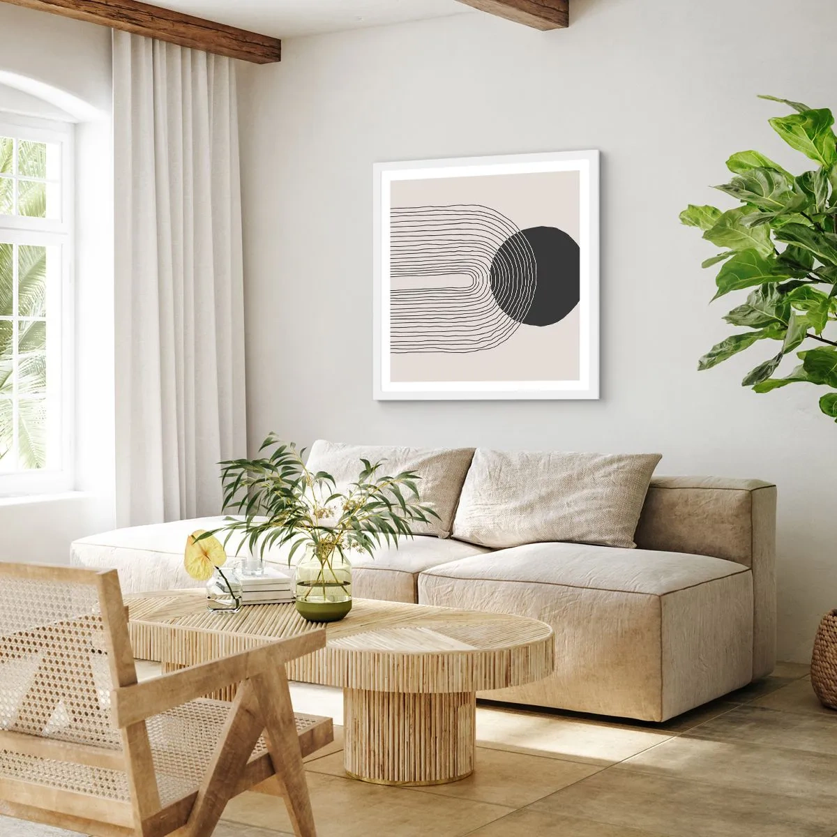 Affiche dans un cadre blanc - Poster - Tremblement et confiance - 60x60 cm