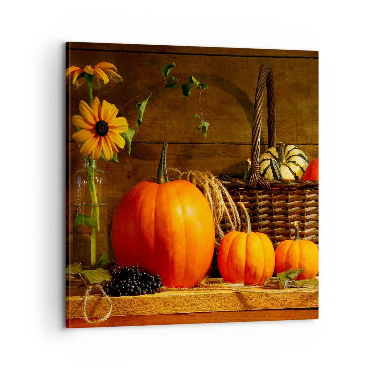 Impression sur toile - Image sur toile - Une composition rustique - cadeaux d'automne - 60x60 cm