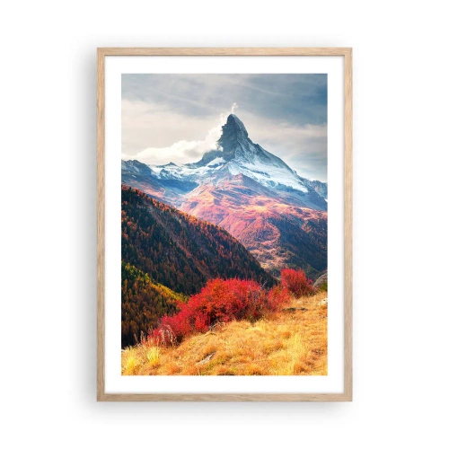 Affiche dans un chêne clair - Poster - Automne alpin - 50x70 cm