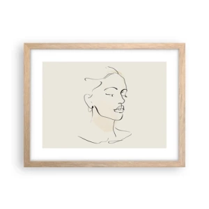 Affiche dans un chêne clair - Poster - Une ligne certaine - 40x30 cm