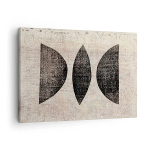 Impression sur toile - Image sur toile - Formes ethniques aux tons sombres sur fond clair - 70x50cm - Abstraction ethnique - Décoration murale moderne pour le salon et la chambre ARTTOR