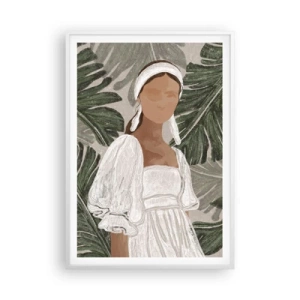 Affiche dans un cadre blanc - Poster - Portrait exotique - 70x100 cm