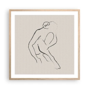 Affiche dans un chêne clair - Poster - Croquis intime - 60x60 cm