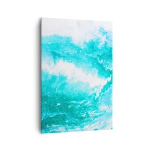 Impression sur toile - Image sur toile - Tourbillon abstrait dans les tons de bleu - 70x100cm - Au coeur de l'élément - Décoration murale moderne pour le salon et la chambre ARTTOR