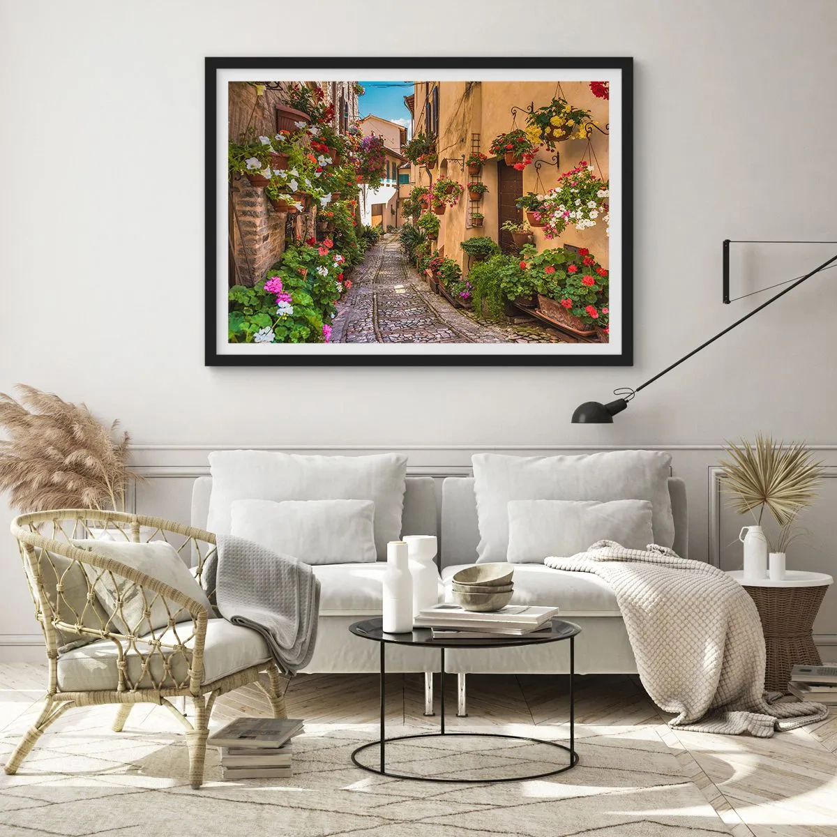 Affiche dans un cadre noir - Poster - Ruelle italienne - 40x30 cm