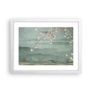 Affiche dans un cadre blanc - Poster - Printemps oh c'est toi - 40x30 cm