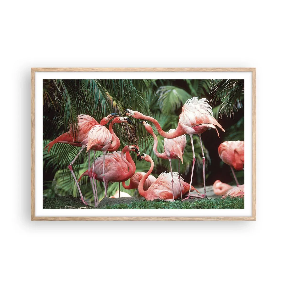 Affiche dans un chêne clair - Poster - Potins d'après-midi - 91x61 cm