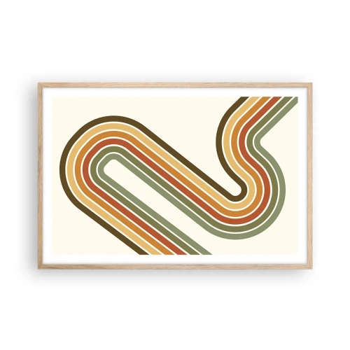 Affiche dans un chêne clair - Poster - En zig zag vers le but - 91x61 cm