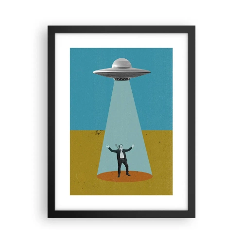 Affiche dans un cadre noir - Poster - Rencontre proche - 30x40 cm