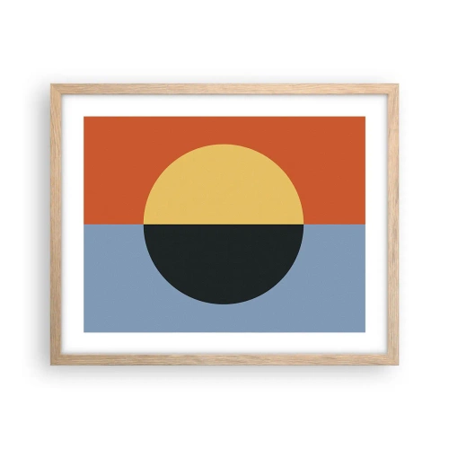 Affiche dans un chêne clair - Poster - Composition de chaleur et de fraîcheur - 50x40 cm