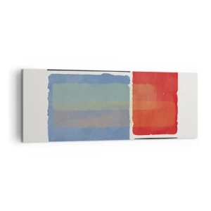 Impression sur toile - Image sur toile - Composition géométrique avec des blocs et des lignes colorés - 140x50cm - Esprit et lettre de la géométrie - Décoration murale moderne pour le salon et la chambre ARTTOR