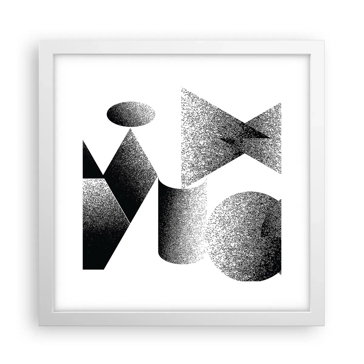 Affiche dans un cadre blanc - Poster - Angles et ovales - 30x30 cm