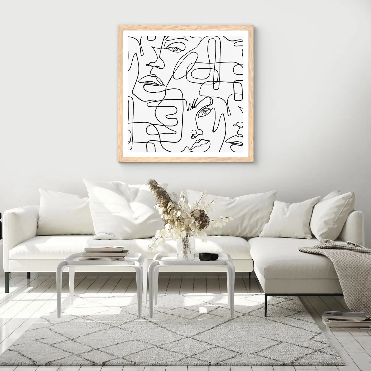 Affiche dans un chêne clair - Poster - Dans des émotions enchevêtrées - 40x40 cm