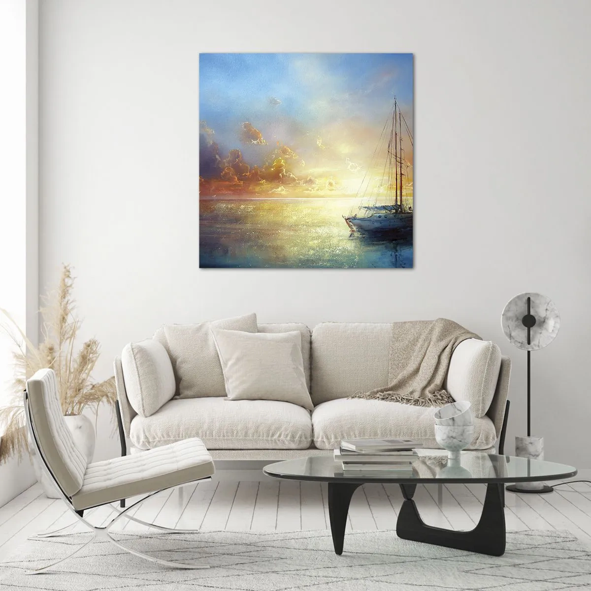 Impression sur verre - Image sur verre - Dans une baie dorée - 70x70 cm