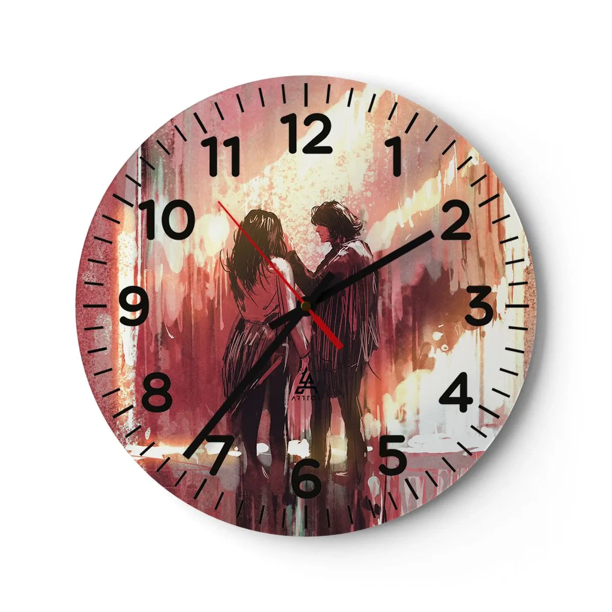 Horloge murale - Pendule murale - L'éternel spectacle de l'amour - 40x40 cm