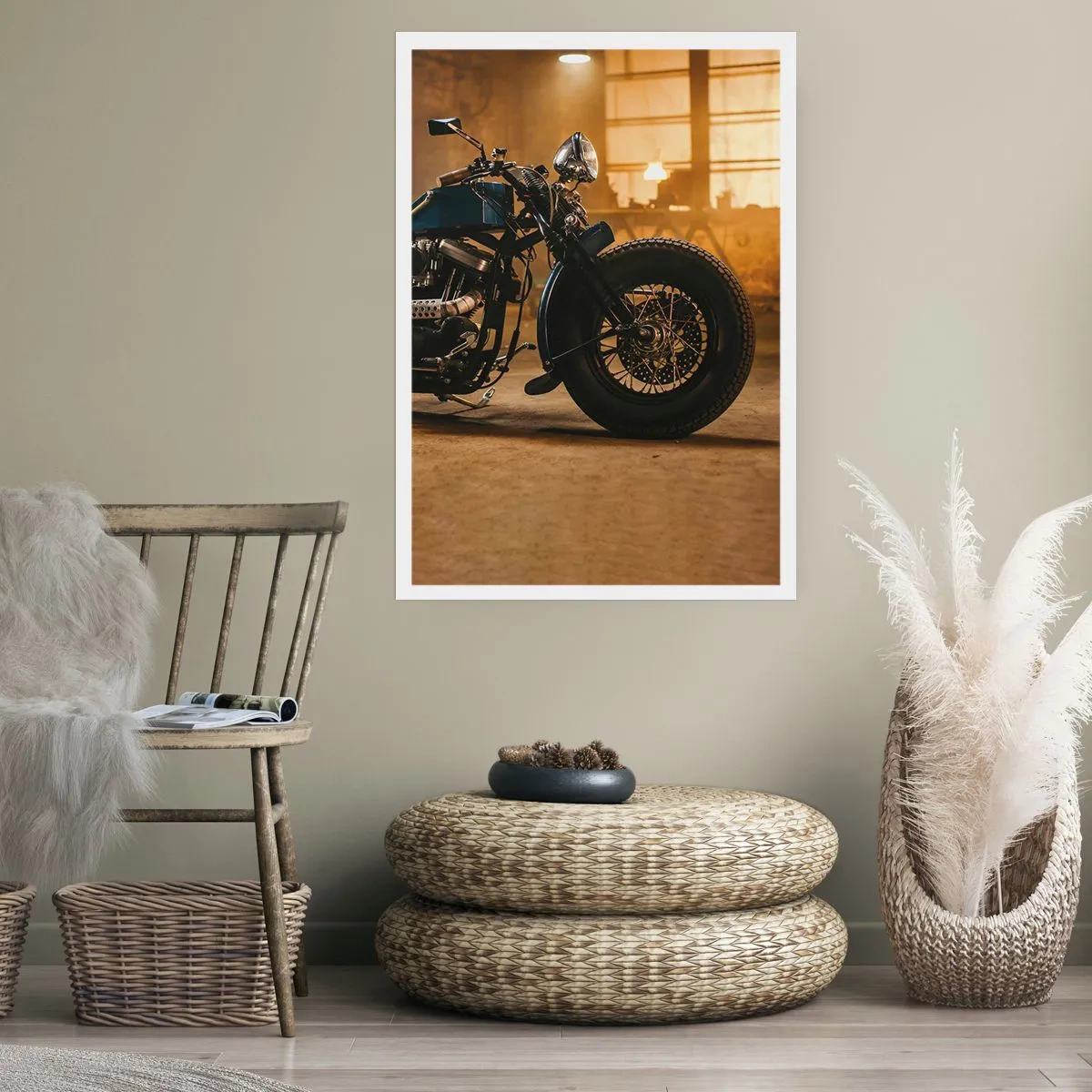 Affiche - Poster - Moto dans un atelier élégant - 50x70cm - Je peux tout - Décoration murale moderne pour le salon et la chambre ARTTOR