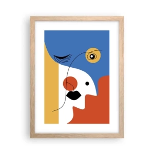 Affiche dans un chêne clair - Poster - Portrait déconstruit - 30x40 cm