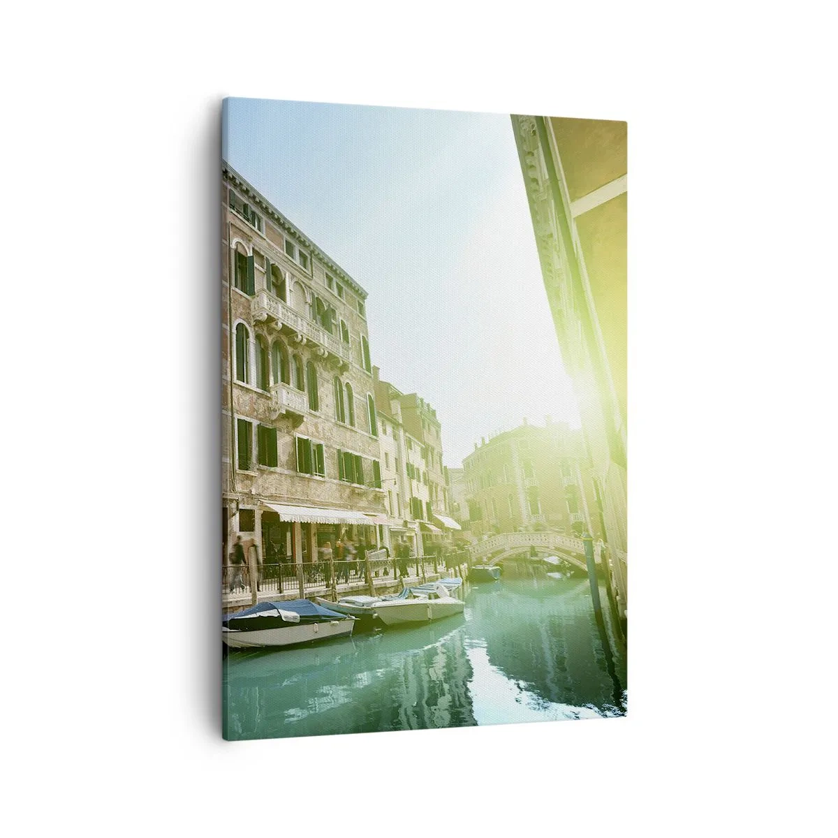 Impression sur toile - Image sur toile - Pont et canal de Venise avec une architecture historique - 50x70cm - Venise - Amore Moi - Décoration murale moderne pour le salon et la chambre ARTTOR