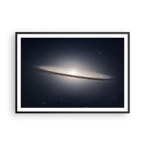 Affiche dans un cadre noir - Poster - Une galaxie spirale sur fond d'espace étoilé - 100x70cm - Il y a bien longtemps, dans une galaxie très lointaine… - Décoration murale moderne pour le salon et la chambre ARTTOR