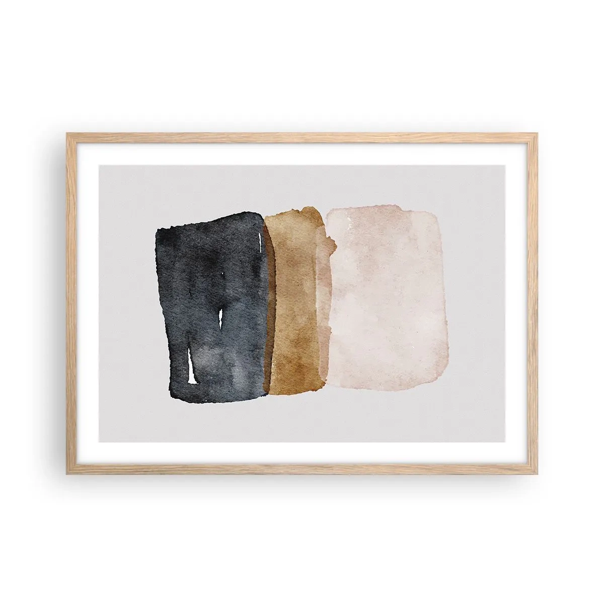 Affiche dans un chêne clair - Poster - Composition de couleurs de la terre - 70x50 cm