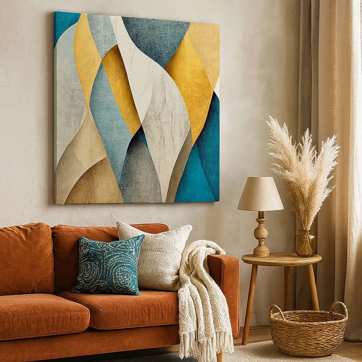 Impression sur toile - Image sur toile - Rythme et vague - 30x30 cm