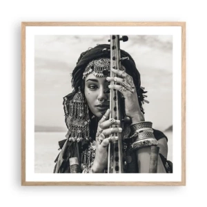 Affiche dans un chêne clair - Poster - Musique de l'Orient elle-même - 60x60 cm
