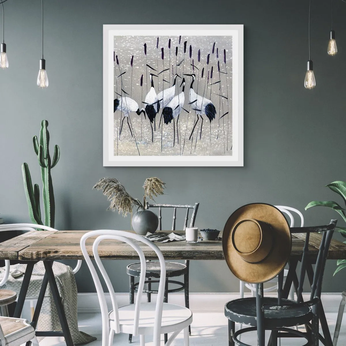 Affiche dans un cadre blanc - Poster - Parmi les siens - 40x40 cm