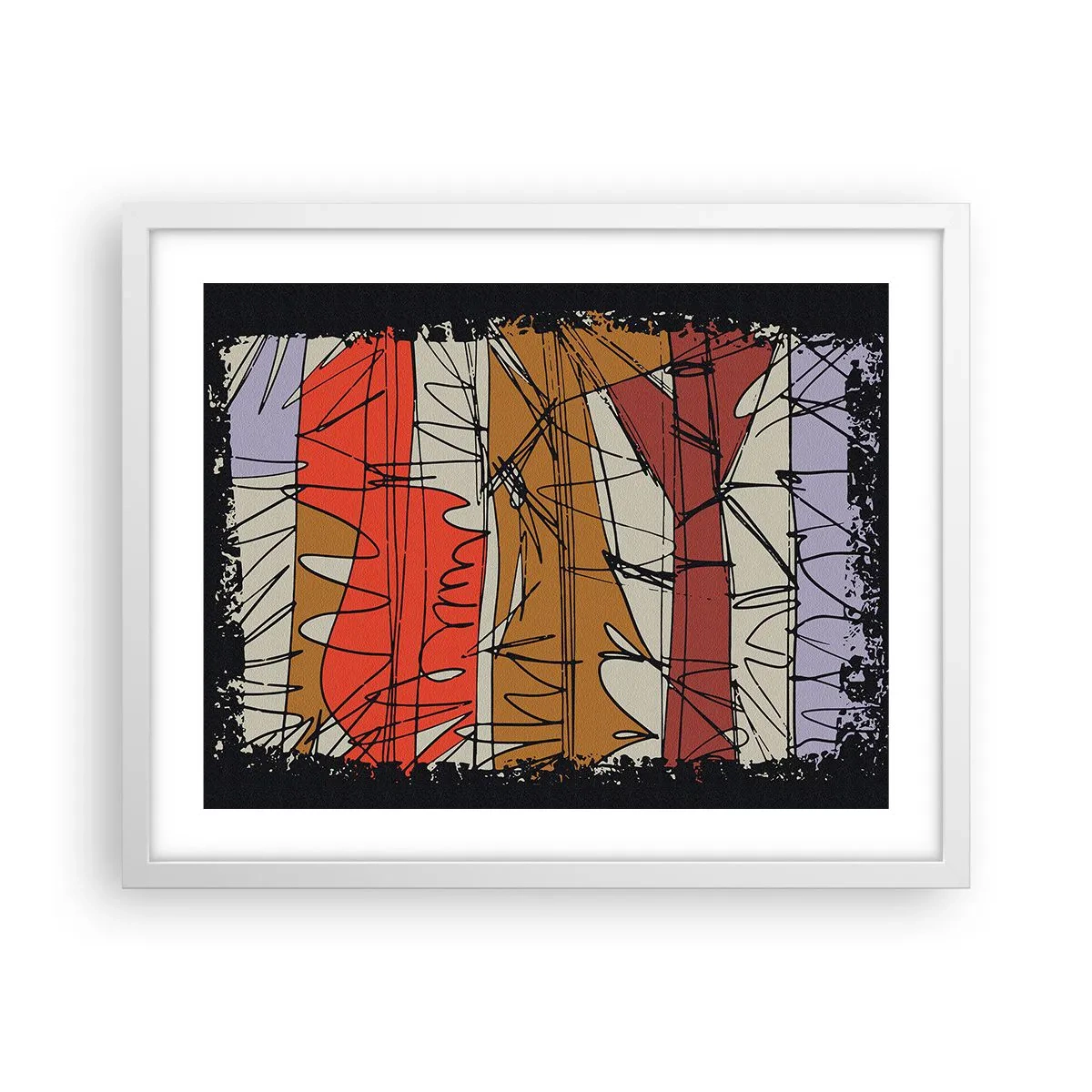 Affiche dans un cadre blanc - Poster - Composition spontanée - 50x40 cm