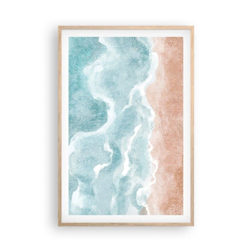Affiche dans un chêne clair - Poster - Abstraction du nuage - 61x91 cm