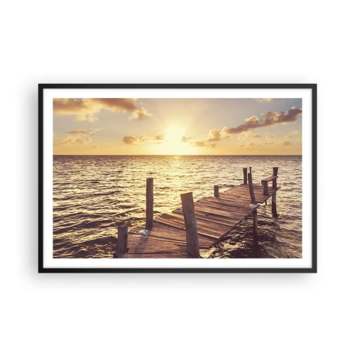 Affiche dans un cadre noir - Poster - La terre d'or de la douceur - 91x61 cm