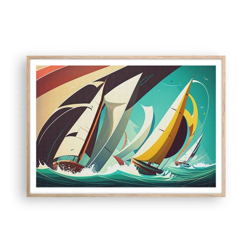 Affiche dans un chêne clair - Poster - Bonne chance avec les éléments - 100x70 cm