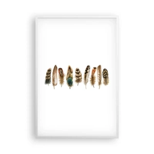 Affiche dans un cadre blanc - Poster - Variation à plumes - 61x91 cm