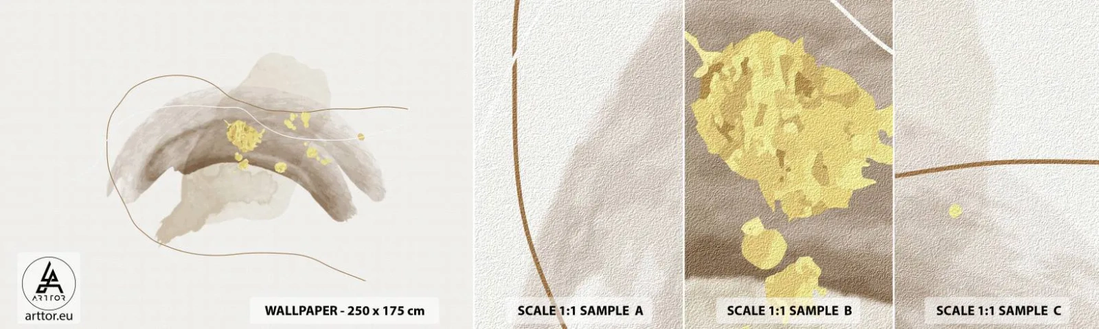 Échantillon De Papier Peint Standard Eco - rencontré dans l'espace - Abstraction, Morceau, Modèle moderne - 100x30 cm