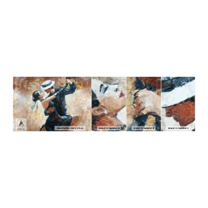 Échantillon De Papier Peint Standard Eco - À la Rudolf Valentino - Abstraction, Danse, Tango - 100x30 cm