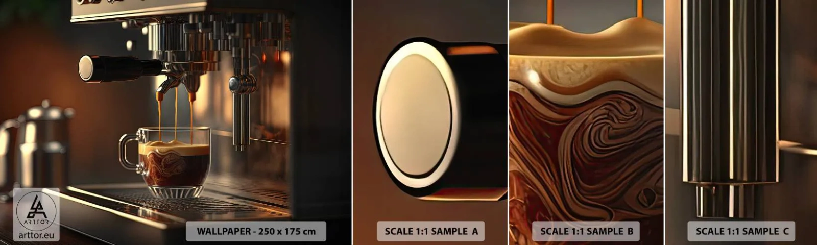 Échantillon De Papier Peint Standard Eco - Un mélange sensuel - Café, Cafetière, La gastronomie - 100x30 cm