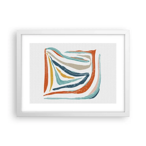 Affiche dans un cadre blanc - Poster - Abstraction avec un sourire amical - 40x30 cm