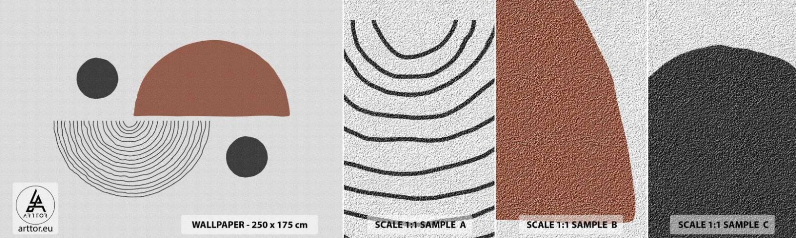 Échantillon de Papier Peint Autocollant Deluxe Sticker - Perfection de la roue - Abstraction, Morceau, Art moderne - 100x30 cm