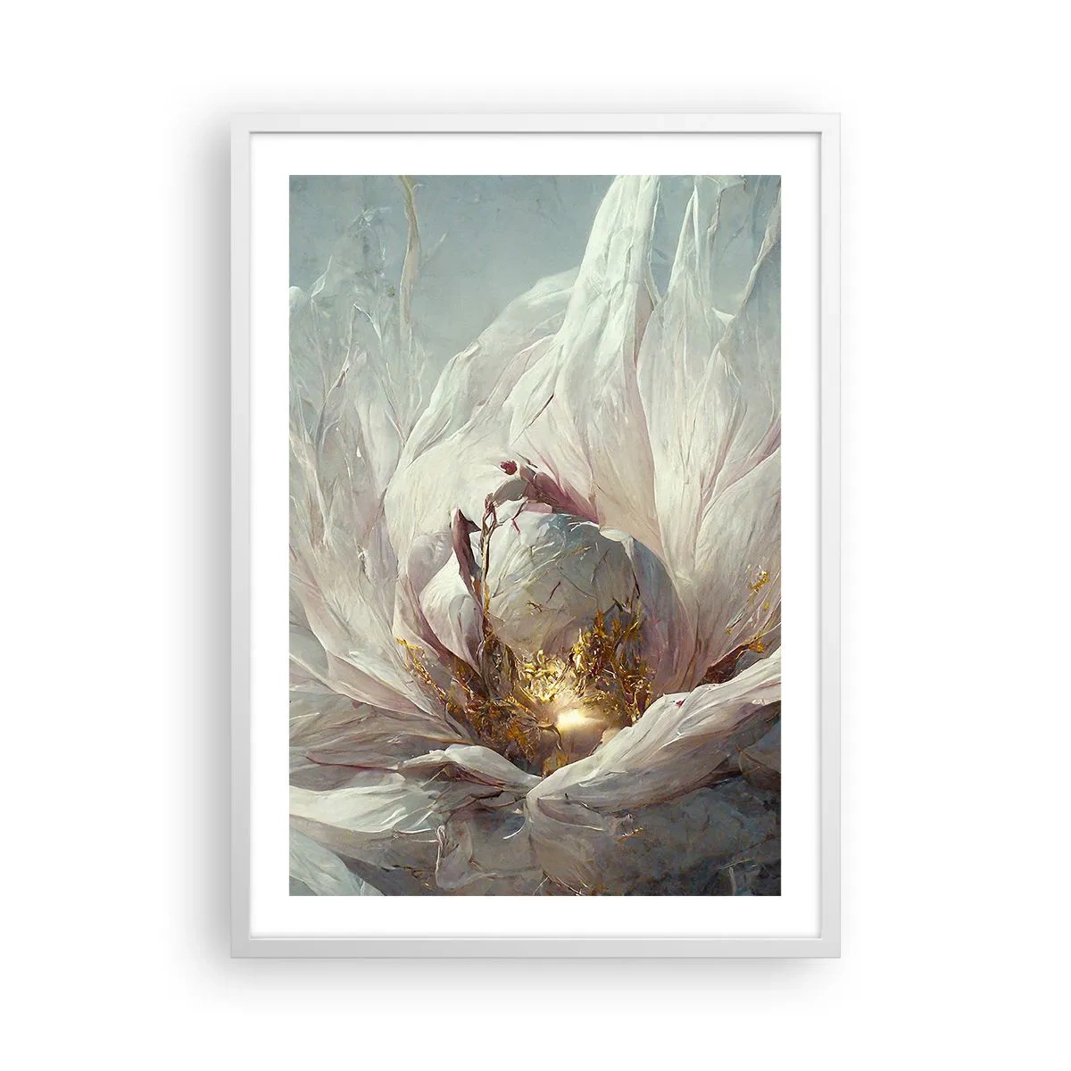 Affiche dans un cadre blanc - Poster - Il fleurit une fois tous les cent ans - 50x70 cm