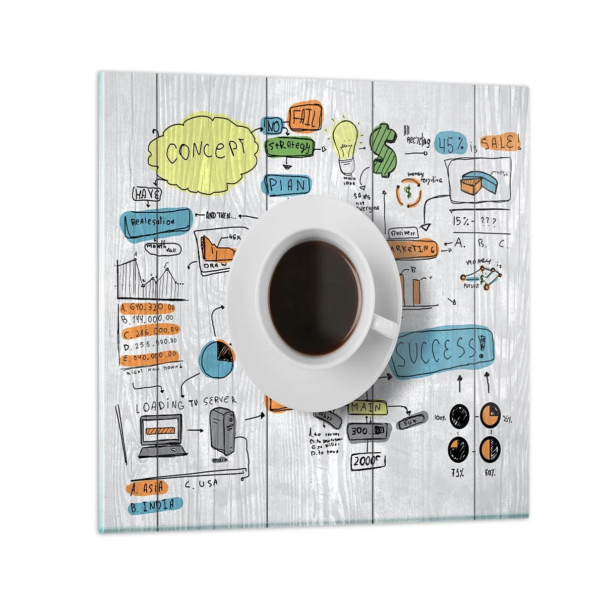 Impression sur verre - Image sur verre - Il est temps de faire une pause - 40x40 cm