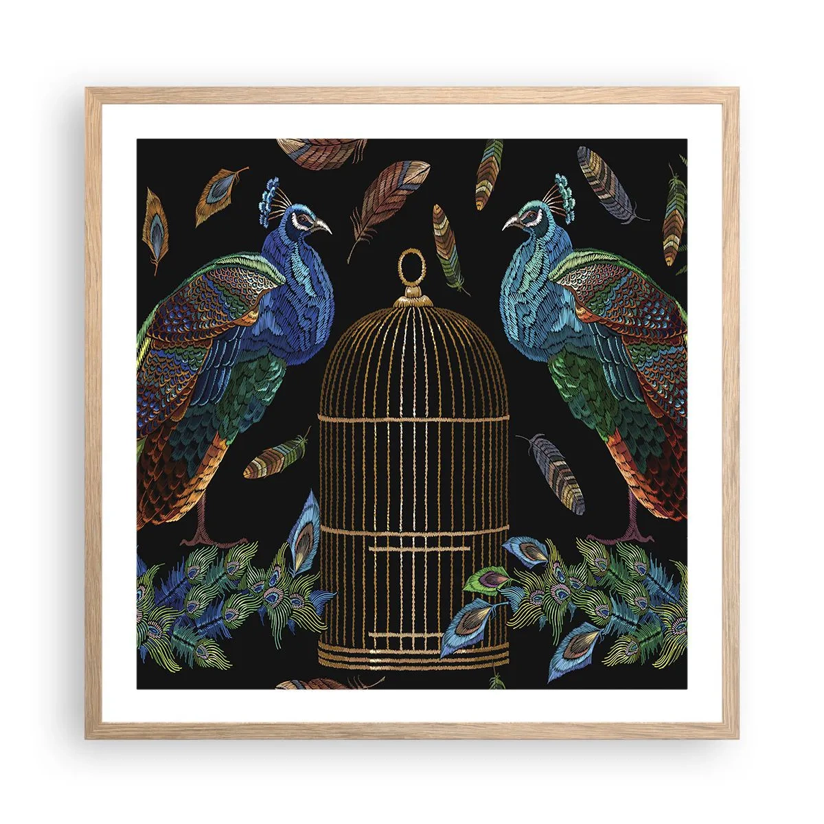 Affiche dans un chêne clair - Poster - En robes royales - 60x60 cm