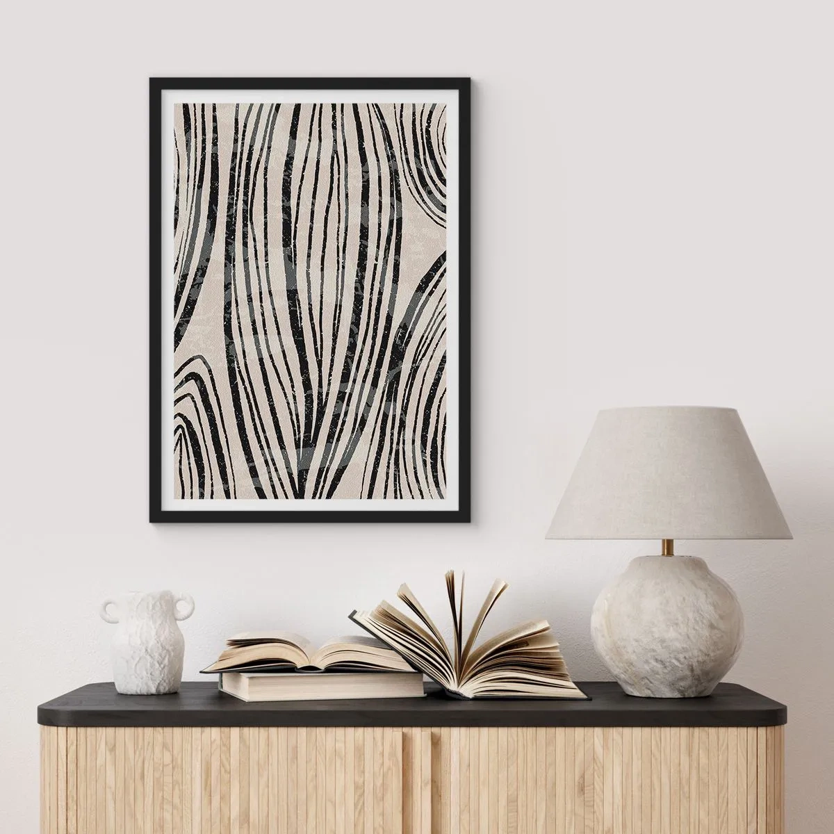 Affiche dans un cadre noir - Poster - Ligne de marécage - 70x100 cm